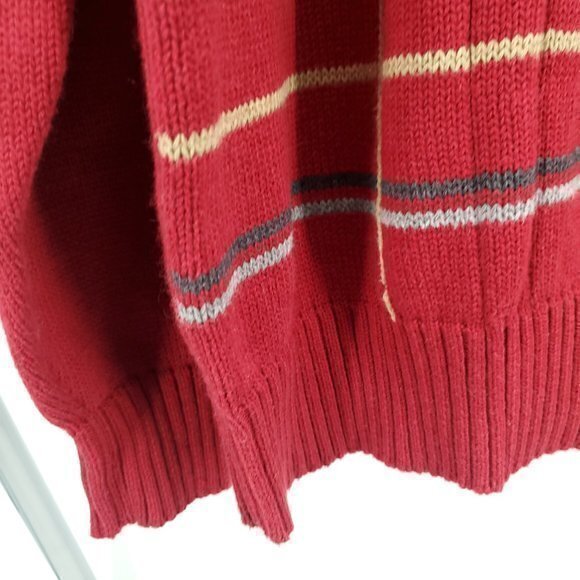 Men's Oscar de la Renta XL Ribbed Red Crew Neck Sweater 100% Cotton - Picture 9 of 16